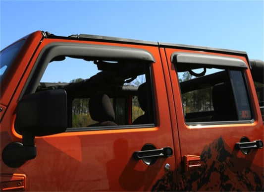 Rugged Ridge Window Visors Matte Black 07-18 4-Door Jeep Wrangler