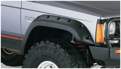 Bushwacker 84-01 Jeep Cherokee Cutout Style Flares 2pc Fits 4-Door Sport Utility Only - Black