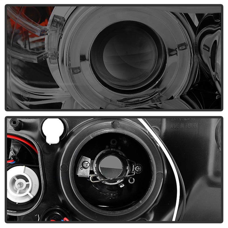 Spyder BMW E90 3-Series 06-08 (4 dr) Proj LED Halo Amber Reflctr Rplc Bulb Smke PRO-YD-BMWE9005-AM-S