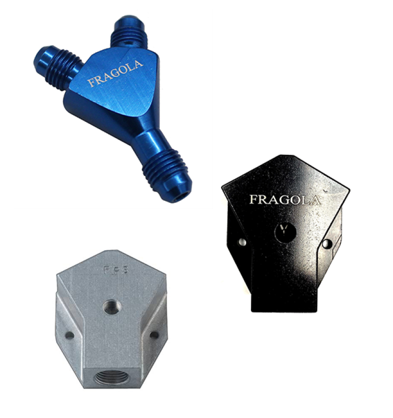Fragola Y-Fitting -16AN Male Inlet x -12AN Male Outlets Black