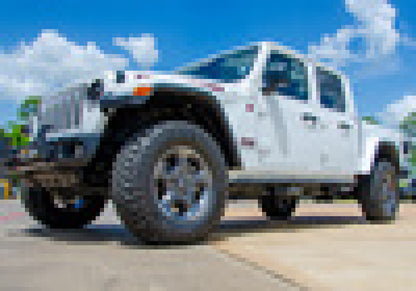 N-Fab RKR Step System 2019 Jeep Wrangler JT 4 Door Truck Full Length - Tex. Black - 1.75in
