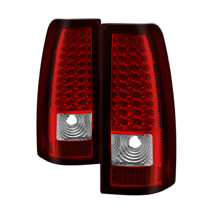 Xtune Chevy Silverado 1500/2500/3500 99-02 LED Tail Lights Red Clear ALT-ON-CS99-LED-RC