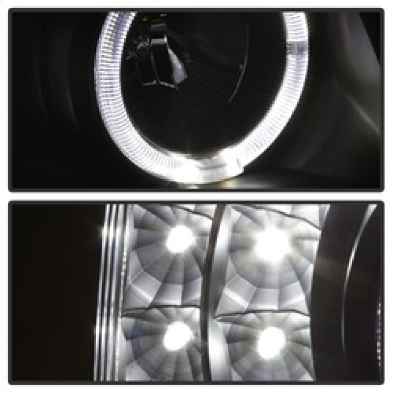 xTune Chevy Silverado 03-06 Projector Headlights 4pcs - LED Halo - Black PRO-JH-CSIL03-SET-BK