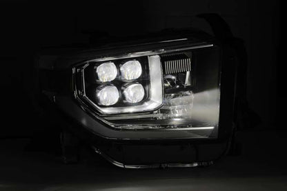AlphaRex 14-20 Toyota Tundra NOVA LED Projector Headlight Plank Style Alpha Black w/Activation Light
