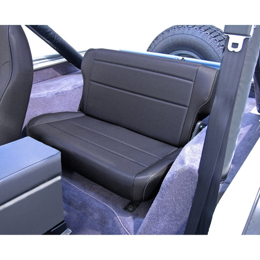 Rugged Ridge Fold&Tumble Rear Seat Black Denim 76-95 Jeep CJ / Jeep Wrangler