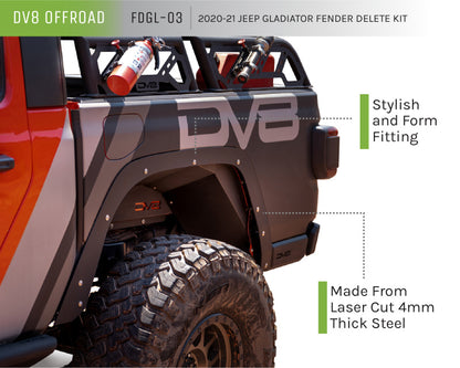 DV8 Offroad 20-21 Jeep Gladiator Fender Flare Delete Kit