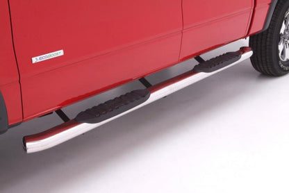 Lund 99-13 Chevy Silverado 1500 Ext. Cab 5in. Curved Oval SS Nerf Bars - Polished