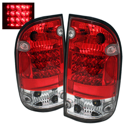 Spyder Toyota Tacoma 01-04 LED Tail Lights Red Clear ALT-YD-TT01-LED-RC