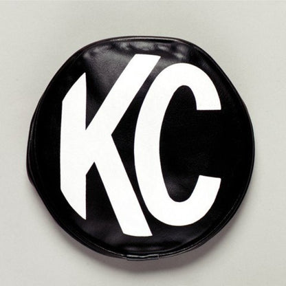 KC HiLiTES 6in. Round Soft Cover (Pair) - Black w/White KC 
