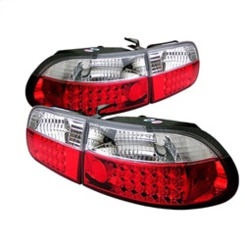 Spyder Honda Civic 92-95 3DR LED Tail Lights Red Clear ALT-YD-HC92-3D-LED-RC