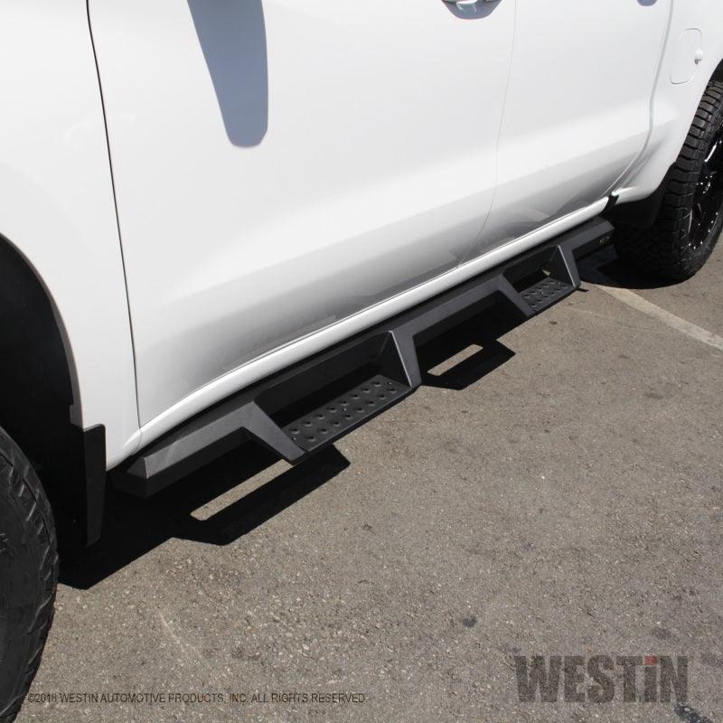Westin 2019 Chevrolet Silverado / GMC Sierra 1500 Crew Cab Drop Nerf Step Bars - Textured Black - Raskull Supply Co - Nerf Bars Westin