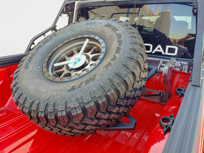 DV8 Offroad 2019+ Jeep Gladiator In-Bed Adjustable Tire Carrier