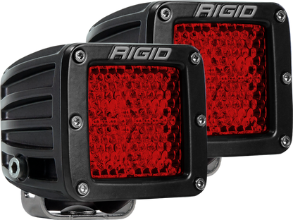 Rigid Industries D-Series - Diffused Rear Facing High/Low - Red - Pair