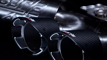 Borla 2020 Chevrolet Corvette C8 6.2L S-Type Exhaust System Dual Round Angle Cut Carbon Fiber Tips